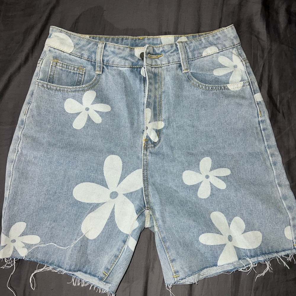 Flower Denim Shorts